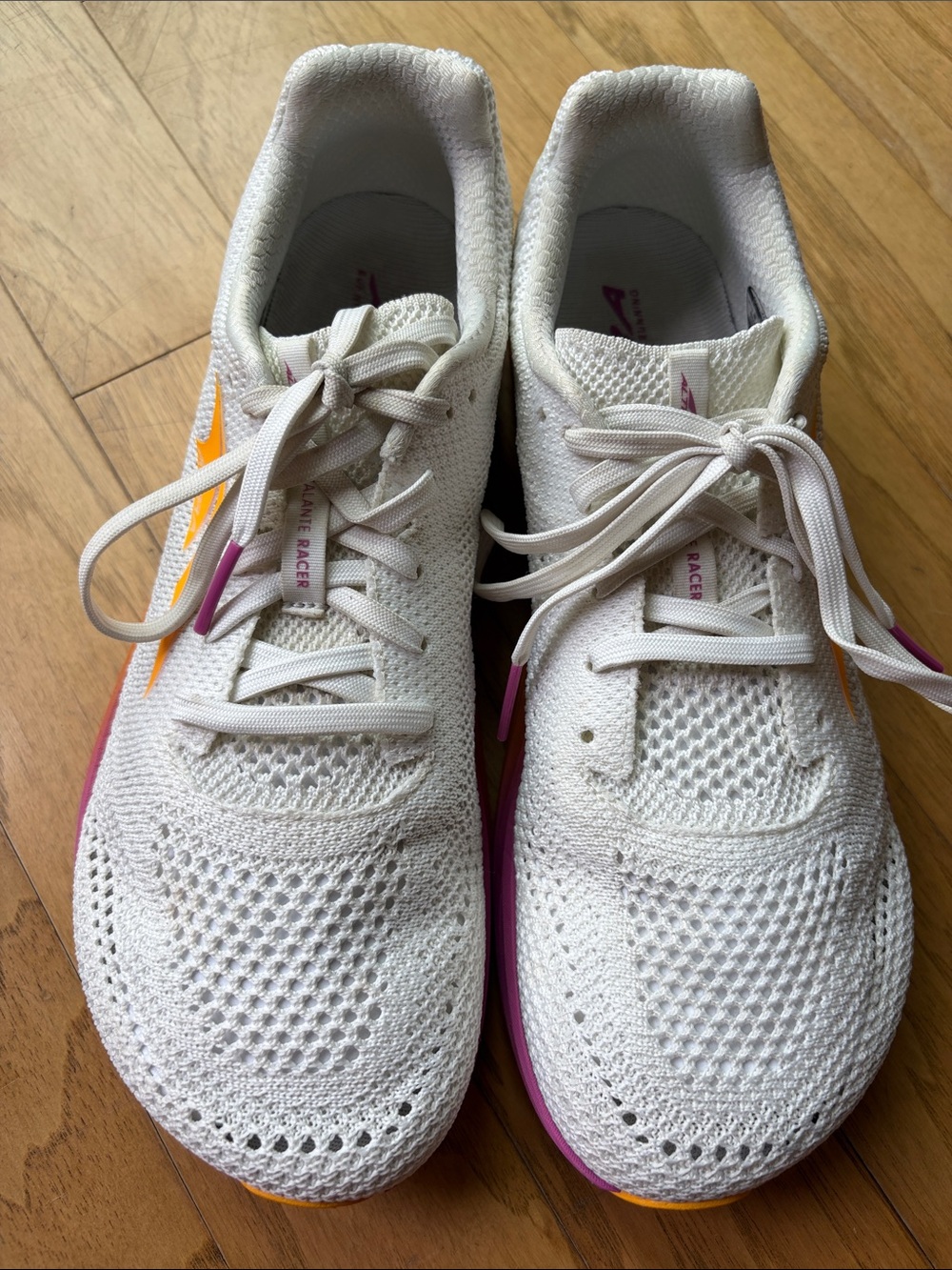 Altra Women's White Running Shoes with Pink & Orange Accents
